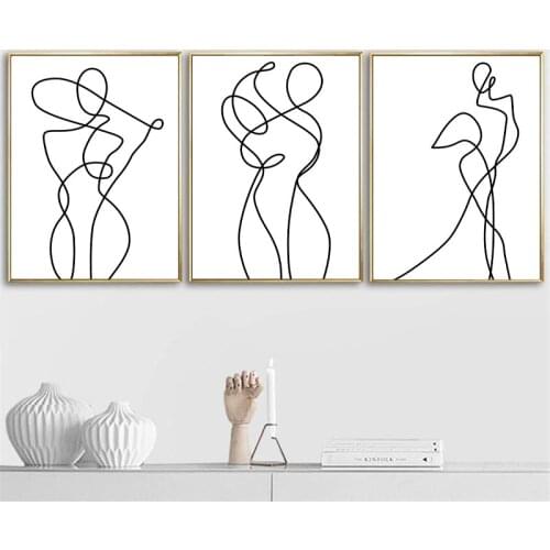 Abstract Sexy Woman Body Poster Minimalist Line Drawing Picture Wall Art Print Painting Nordic Canvas Painting Living Room Decor
