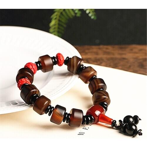 Natural Agate Beads Bracelets & Bangle for Women and Men Jewelry Vintage Lover Bracelet Charm Geometric Handmade Jewelry Gift