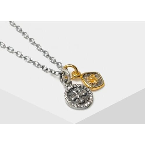 Amorita boutique Cross crown round card design vintage necklaces