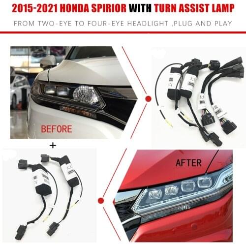 CZMOD Headlight Modification Upgrade Special Car Wiring Adapter Harness For Honda 15-21 Spirior Without & With Turn Assist Lamp