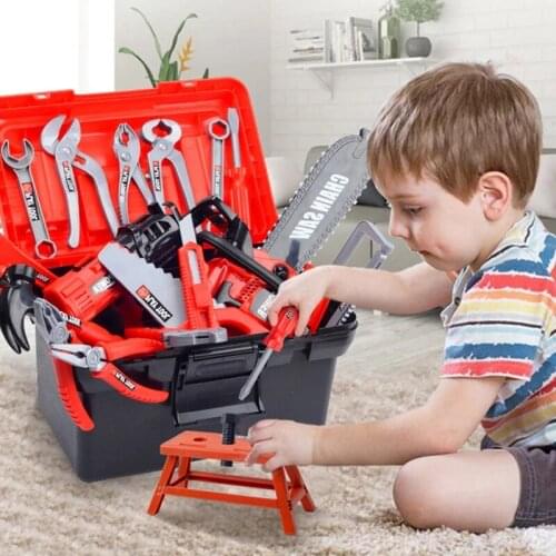 Childrens Toolbox Engineer Simulation Repair Tools Pretend Toys Electric Drill Screwdriver Tool Kit Play Toy Box Set for Kids