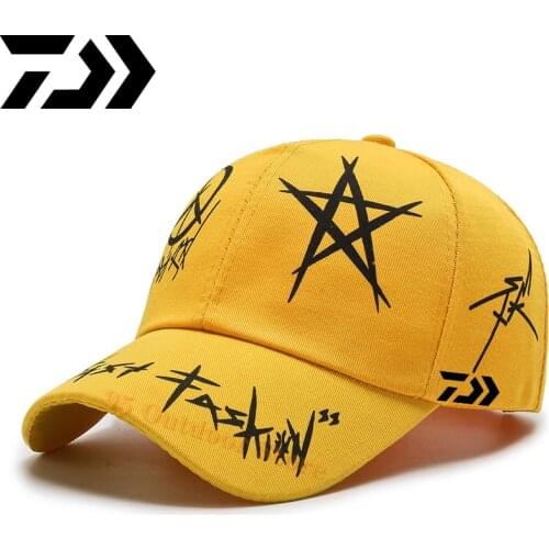 2021 Daiwa Fishing Hats Sunshade Anti-UV Sun Protection Hats Breathable Adjustable Outdoor Running Hiking Sports Golf Mesh Cap