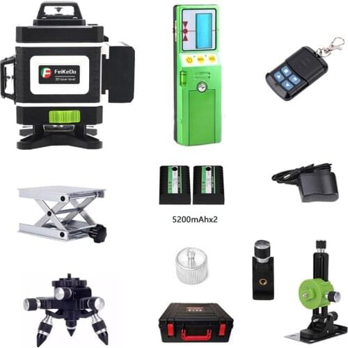 16 Line 4D laser level 360 Vertical And Horizontal Laser Level Self-leveling Cross Line 4D Laser Level with outdoor Receiver