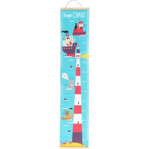 Nordic Cartoon Children Height Ruler Oil Canvas Hanging Growth Chart Height Measurement Sticker Kids Room Wall Decoration