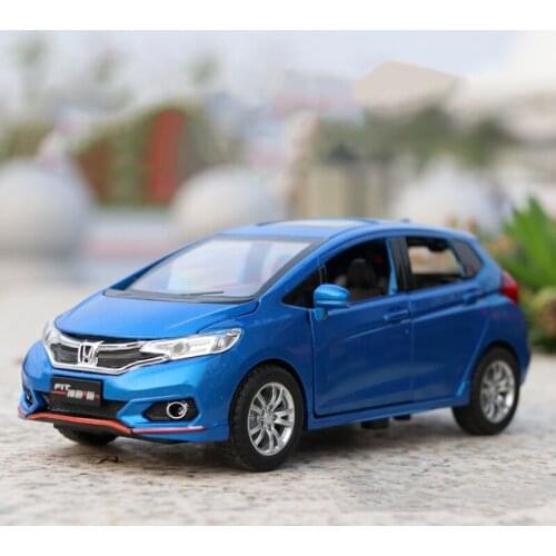 1:32 HONDA Fit GK5 Alloy Car Model Diecasts Toy Vehicles Toy Car Model Metal Collection Sound Light High Simulation Kids Car Toy