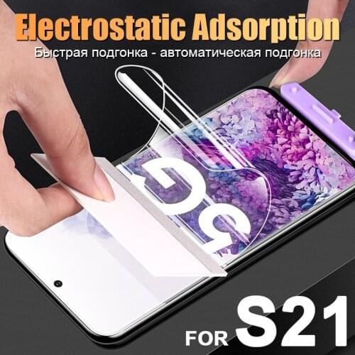 Soft Hydrogel Film for Samsung Galaxy S21 Plus Ultra Screen Protector Full Cover Transparent Protective Hydraulic Film for S21