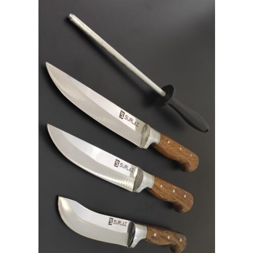 Stainless Steel Handmade Butcher Kitchen Knife Set Ultra Sharp Knife Set of 4 סכין מטבח אטליז נירוסטה בעבודת יד