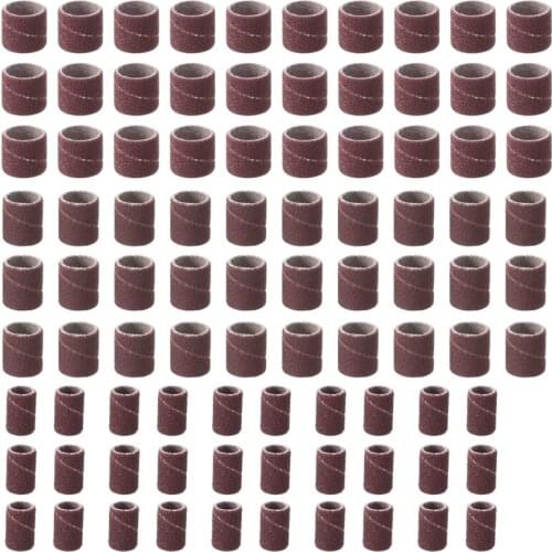 102pcs Sanding Drum Set Rotary Tool Sanding Band Sleeves with Mandrel Bands Sleeves Polishing Tool Accessories