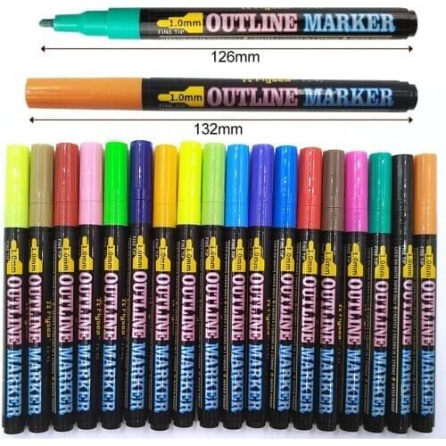 18 Colors Sets Paint Marker pen Waterproof Paint Marker Pen Set for Ceramic Rock Glass Wood Fabric Canvas Painting Card Pen#g30