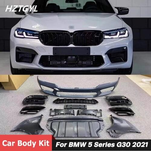 Unpainted PP Material Front Bumper Front Fender For BMW 5 Series G30 G38 525i 530i Facelift M5 2021