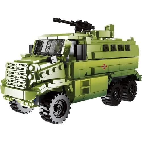 Newest Xingbao 06801 Russian Military Weapon Series 481pcs Transport Truck With Machine Gun Building Blocks MOC Bricks Juguetes