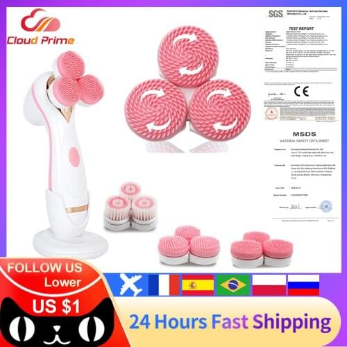 Cleansing Brush Sonic Nu Face Rotating Brush Set Galvanica Facial Spa Beauty Deep Cleansing Remove Blackhead Cleansing Brush