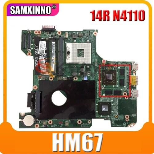 Original Laptop motherboard For DELL Inspiron 14R N4110 HM67 Mainboard CN-0WVPMX 0WVPMX DAV02AMB8F1 216-080900 1GB DDR3