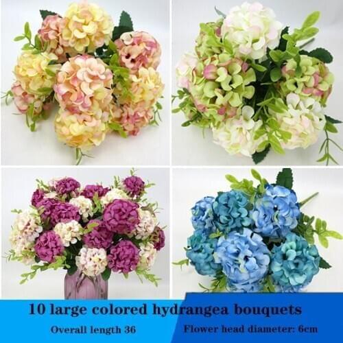 Peony fake flower luxury bouquet wedding decoration home table decoration sky blue fake flower hydrangea