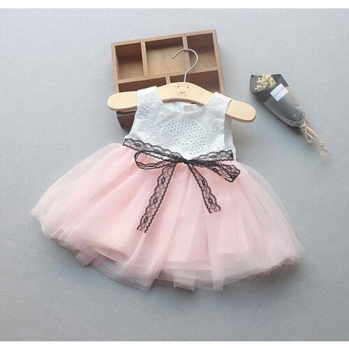 Summer newborn baby girl baby clothes lace belt tutu dresses for girls baby wear clothing birthday party princess dresses dress