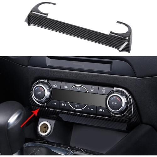 Carbon Fiber Air Conditioning Knob Control Panel Decorative Cover for Mazda Cx-5 2th Cx5 2017 2018 Air Conditioning Accessories