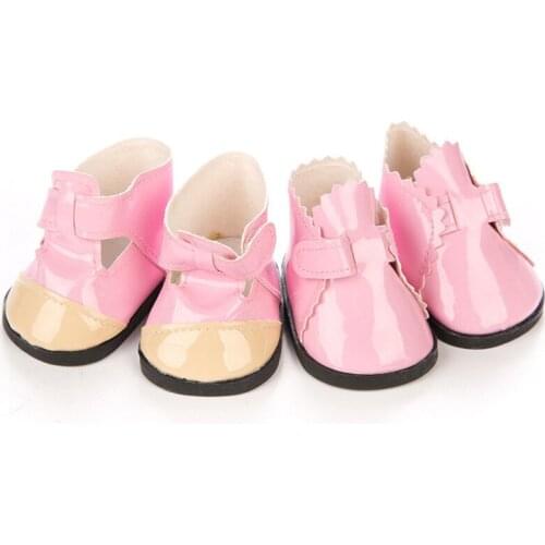 2021 New Pattern Pink Shoes Fit 18Inch American 43cm Baby Doll Clothes Accessories,Girls Toys,Generation