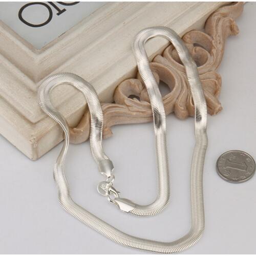 Silver color exquisite noble gorgeous charm fashion 6MM chain women soft snake lady new hot necklace Silver jewelry , N193