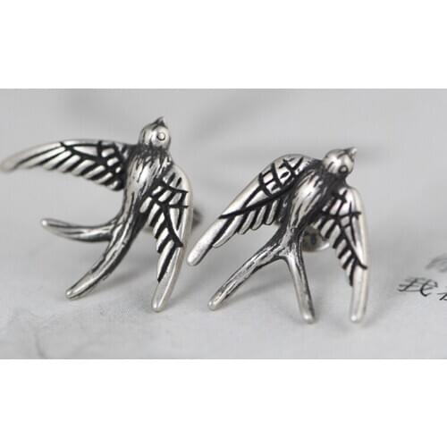 925 Sterling Silver cute swallow stud earrings earring Jewelry A5284