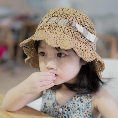 Baby Hat Children Straw Hat Woman Baby Sun Hat Search Edge Sandy Beach Hat Bow Sun Hat Tide Go On A Journey Hats