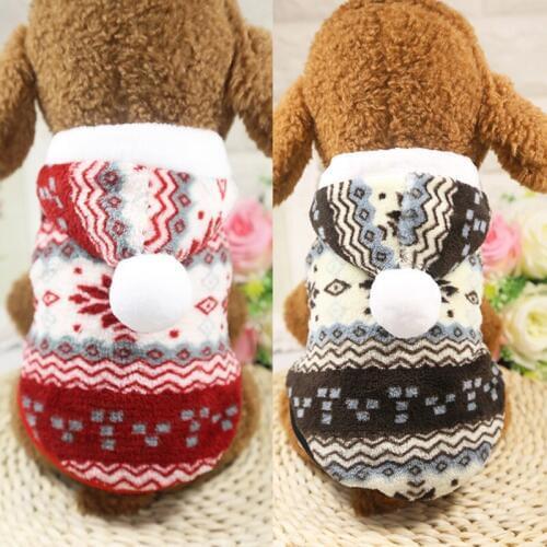 XS-2XL Autumn Winter Warm Dog Clothes Puppy Jacket Coat Soft Dog Jumpsuit Shirts Puppy Sweater For Pet Parka Costume