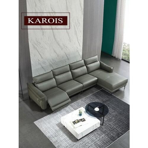 Karois R217 Recliner Corner Sofa Livingroom Furniture Real Leather Sofa USB Charge Function Recline Couch