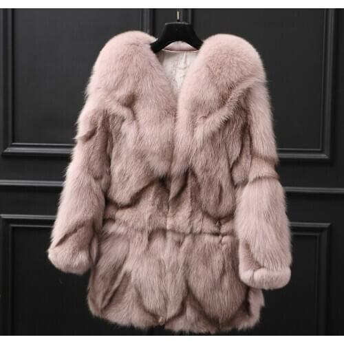 Real Clothes Autumn Winter Jacket Women Double-faced Fox Fur Korean Long Coat Manteau Femme Hiver MY976