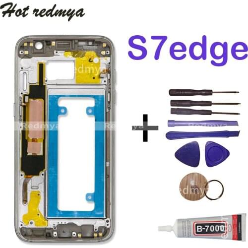 LCD Middle Back Frame Chassis Plate Bezel Back Housing For Samsung Galaxy S7 edge G935 G935F Middle Frame Replacemenrt Parts