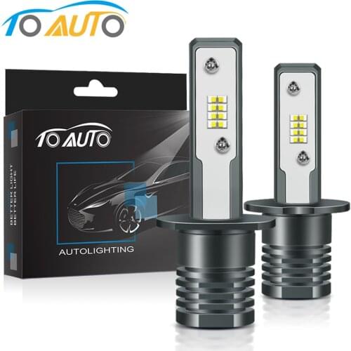 2Pcs H1 H3 LED Bulbs Super Bright 16 SMD CSP Chips Car Fog Lights 12V 6000K White Driving Auto Running Lamp Automobile H1 H3 LED