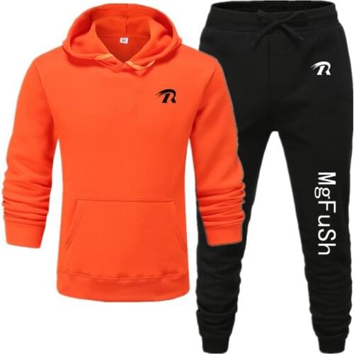 2021 fashion R letter print mens fitness running s-3xl Pullover + jogging pants