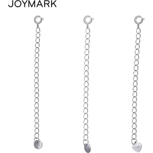 3 Styles 925 Sterling Silver Extension Chain DIY Fine Jewelry Accessories Extend Tail Chains Adjustable Chain 10pcs/lot SCF-E002