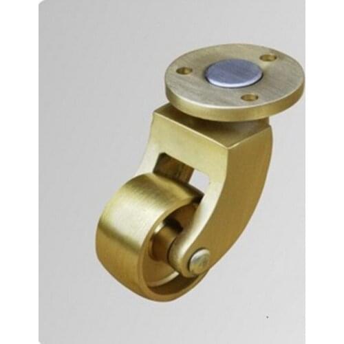 4PCS/Lot Casters Wheel for Furniture Vintage Antique Brass Swivel Casters with Round Top Plate, Heavy Duty for Chairs Bed