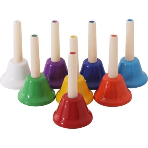 8Pcs Handbell Hand Bell 8-Note Colorful Kid Children Musical Toy Early Educational Percussion Instrument