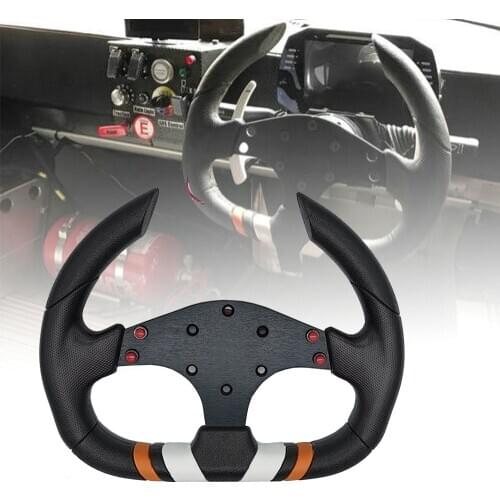 Car Accessories PU black 12.5inch 310MM Aluminum Sport steering wheel racing type With Logo