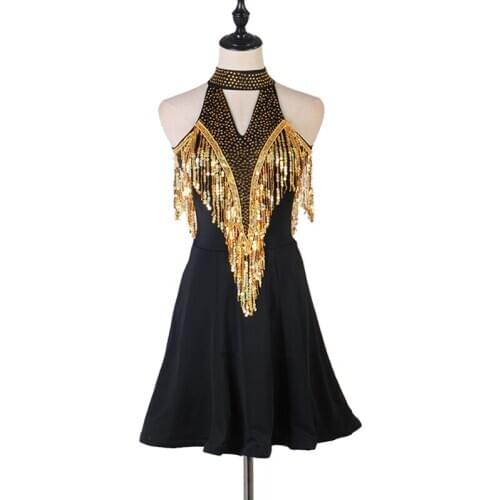 Shine Paillette Lading Dance Performance Match Serve Dress Adult Three Step Trample Special Dancers