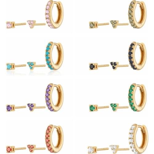 BOAKO 3pcs/set 925 Sterling Silver Color Turquoise Earrings For Women Earrings Dangle Piercing Pendientes Mom Gift 2021 Trend