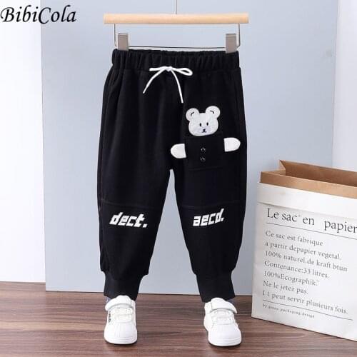 Kids Boys Cotton Pants Spring And Autumn Soft Children Baby Elastic Waist Cartoon Casual Fashion Pants For Boys Girls 0-5year