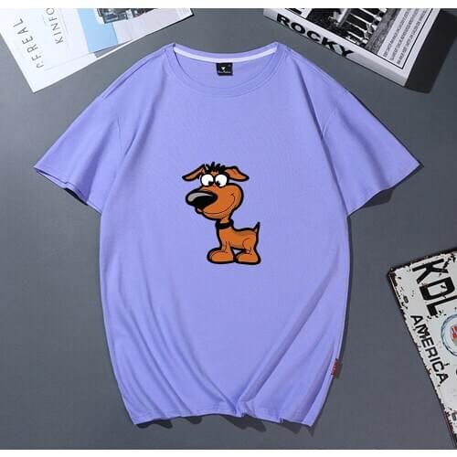 Harajuku Punk Dog Print Women T Shirt Round Neck T Shirt Lady Casual Cool Clothing White Tee Girl 100% Cotton Fitness T-shirt