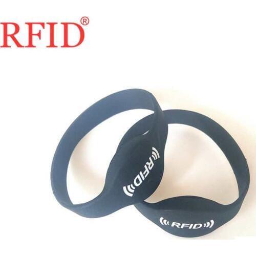 ID 125Khz T5577 Rewritable Writable Wristband RFID Silica Gel Waterproof Black Bracelet Access Control Accessories Fast Shipping