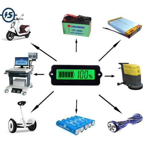 Blue 12V LY6W Lead Acid Battery Capacity Indicator LCD Digit Display Meter Lithium Battery Power Detector Tester Voltmeter