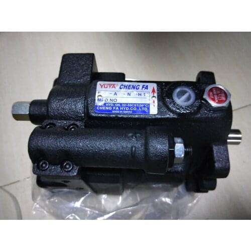 YUYA Plunger pump USE.HYD.OIL 32~55CST(50°C) CHENG FA HYD .CO.,LTD. MADE IN TAIWAN