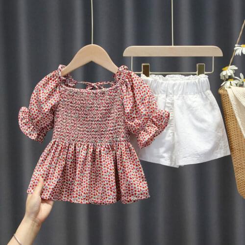 Girls Clothes Set Summer Blouse Shirt and White Shorts Children Clothing Set New Brand Baby Girl Sets Outfit Korea Fashion