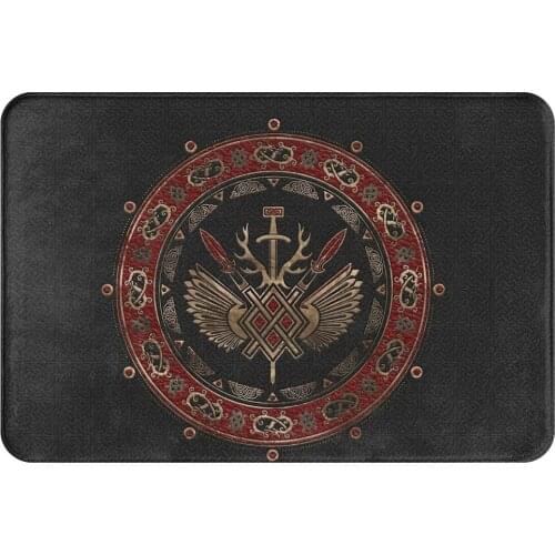 Vikings Kitchen Non-Slip Carpet Gungnir Spear Of Odin Bedroom Mat Entrance Door Doormat Home Decoration Rug