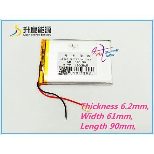 Best battery brand 3.7V 626190 lithium polymer batteries 4500MAH 7 inch Tablet PC battery