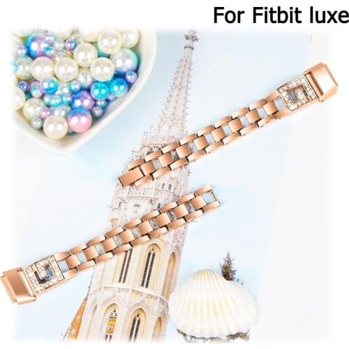 Metal Strap For Fitbit Luxe Watch Band For Fitbit Luxe Stainless Steel Wrist Bracelet Diamond Loop Adjustable Replacement Belt