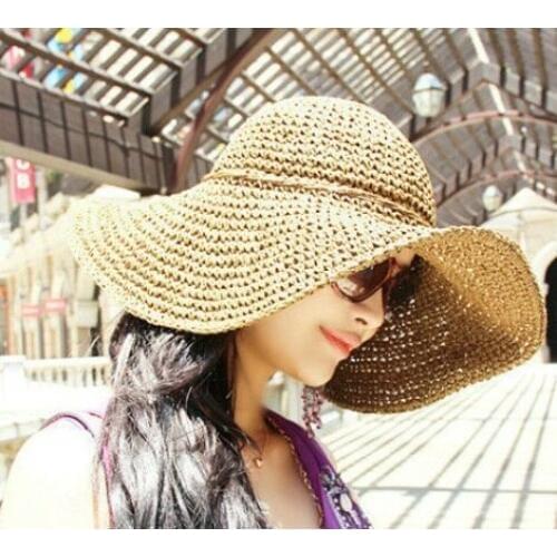 Fashion wholesale wide brim straw bow beach hat cap travel accessories