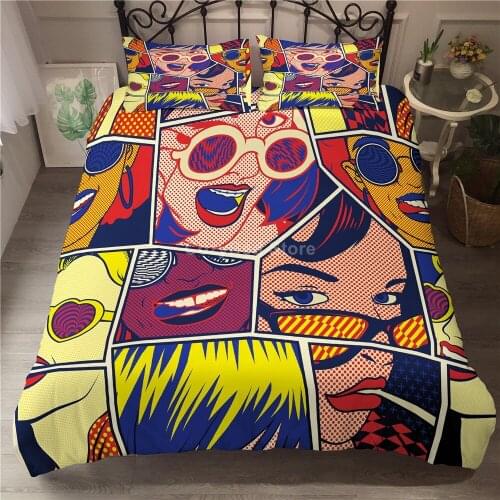 Fashion Cool Cartoon Bedding Set Beauty 3d Print Duvet Cover Sets Comforter Bed Linen Twin Queen King Single Size Luxury Hiphop