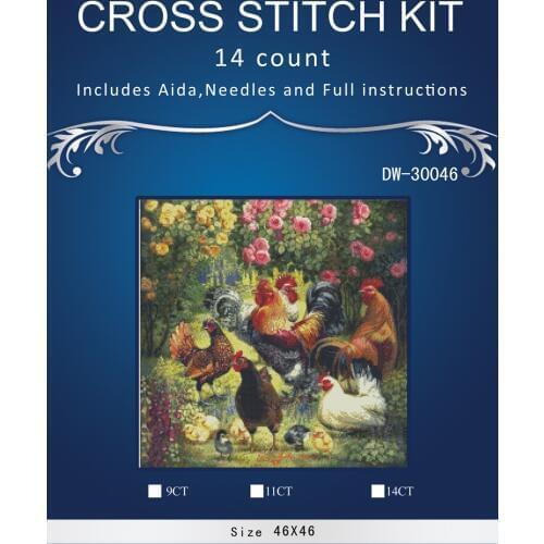 Top Quality Lovely Hot Sell Counted Cross Stitch Kit Old World Holiday Ornaments Similar DMC chicken park