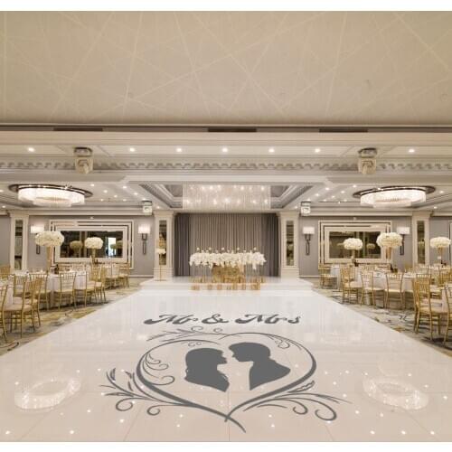 Mr And Mrs Heart Couple Design Floor Sticker Decal Wedding Sticker Wedding Hall Floor Art Decoration A00807
