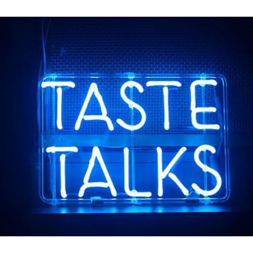 14“ Taste Talks Acrylic Custom Neon Light Lamp Sign Beer Bar Handmade Real Glass Decorate Home Wall Room Windows Tube Artwork